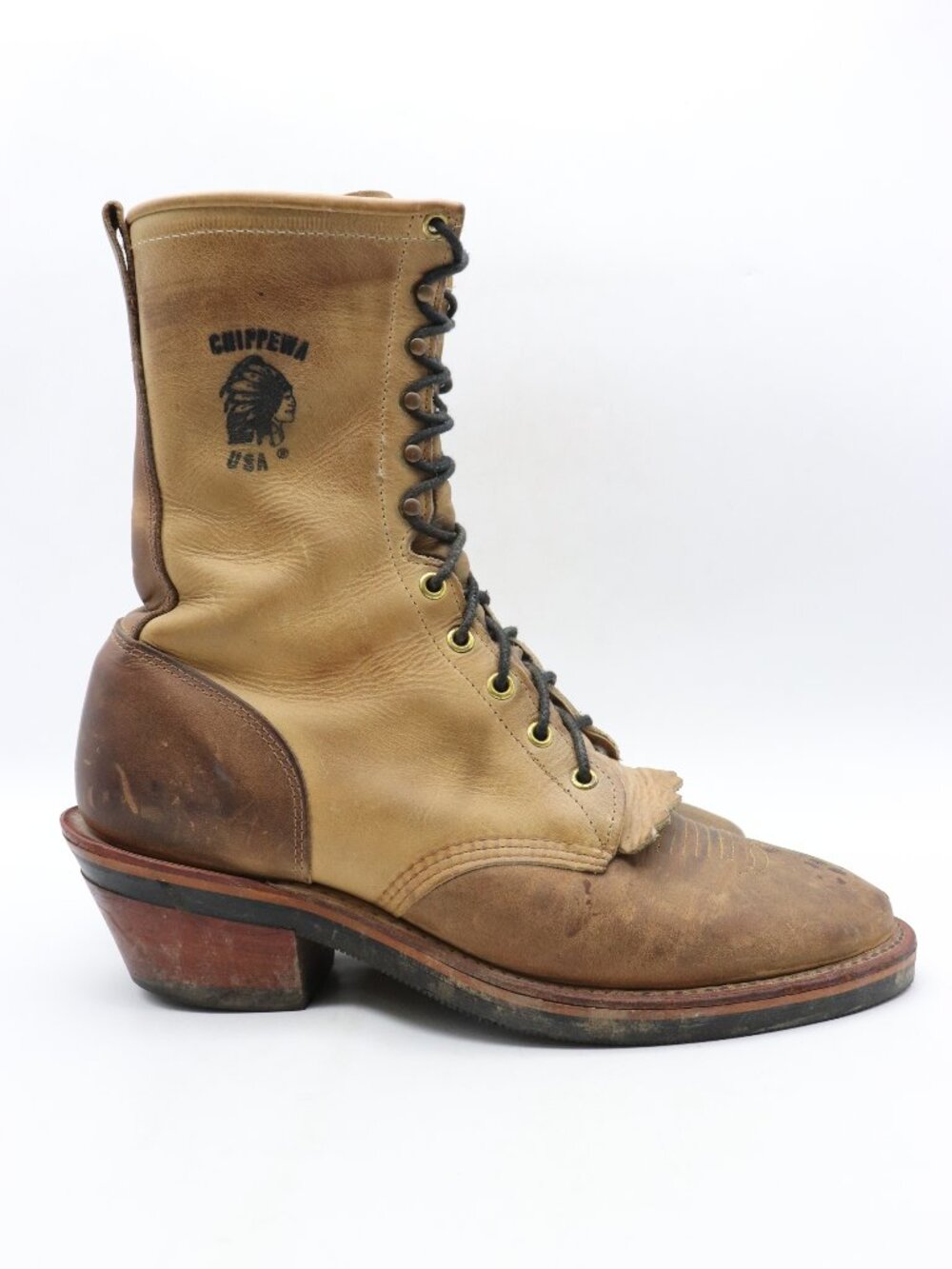 Chippewa 29405 Men's 10.5 D Apache Packer Boots Leather Western Work Kiltie USA